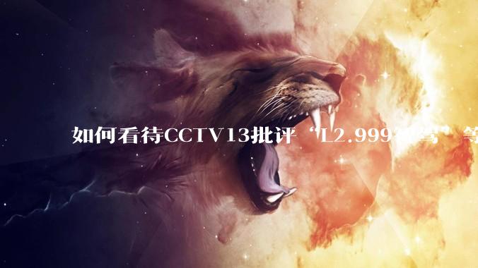 如何看待CCTV13批评“L2.999智驾”等误导性宣传，若导致事故车企可能需要担责？